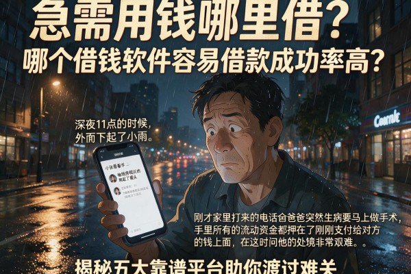 急需用钱哪里借?哪个借钱软件容易借款成功率高?揭秘五大靠谱平台助你渡过难关