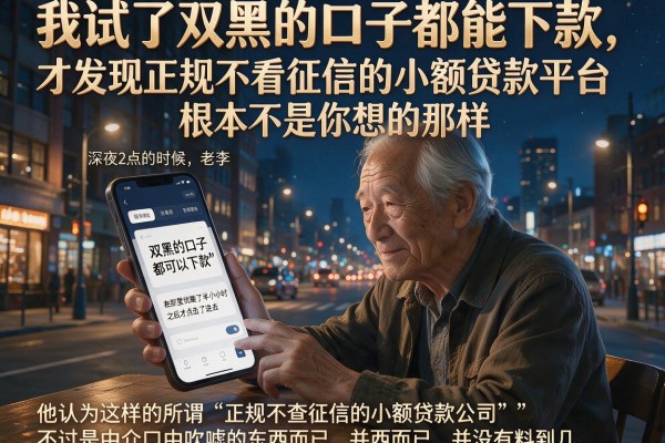 我试了双黑的口子都能下款,才发现正规不看征信的小额贷款平台根本不是你想的那样