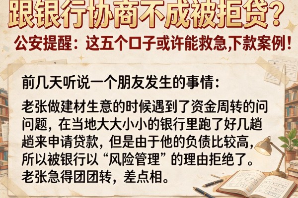 跟银行协商不成被拒贷？公安提醒：这五个口子或许能救急，亲测有下款案例！