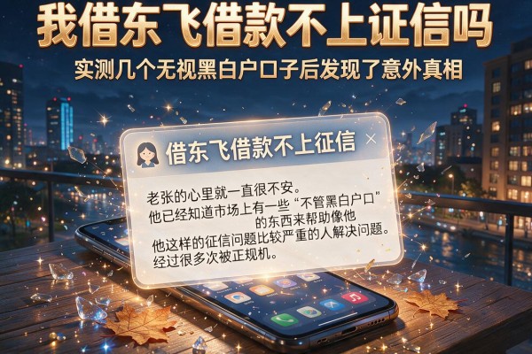 我借东飞借款不上征信吗，实测几个无视黑白户口子后发现了意外真相