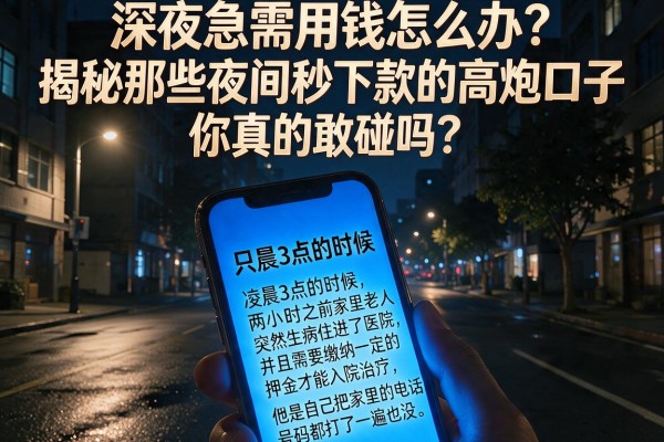 深夜急需用钱怎么办？揭秘那些夜间秒下款的高炮口子，你真的敢碰吗？