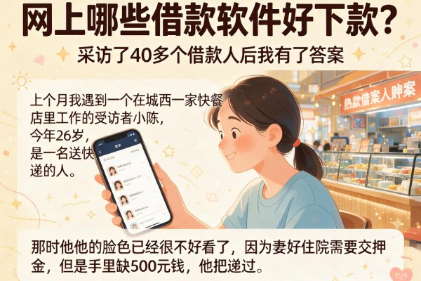 网上哪些借款软件好下款？采访了40多个借款人后我有了答案