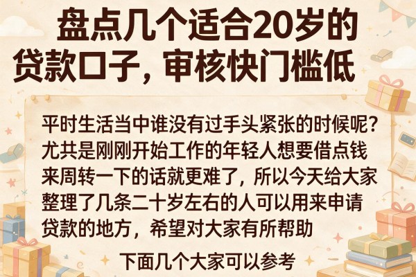 盘点几个适合20岁的贷款口子,审核快门槛低