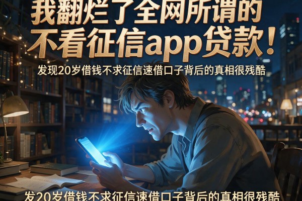 我翻烂了全网所谓的“不看征信app贷款”，发现20岁借钱不求征信速借口子背后的真相很残酷