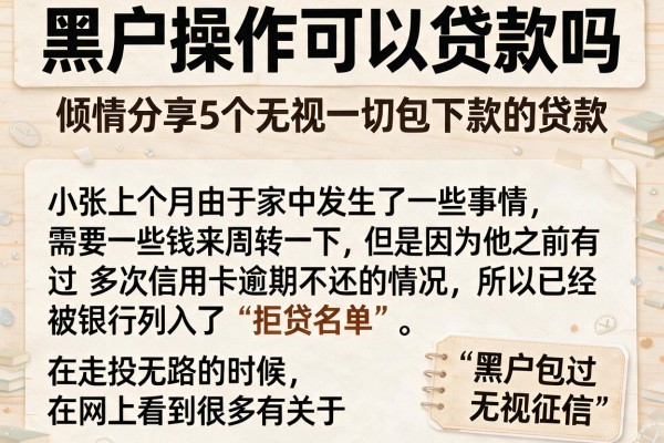 黑户操作可以贷款吗，倾情分享5个无视一切包下款的贷款