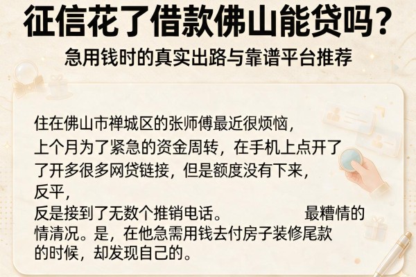 征信花了借款佛山能贷吗？急用钱时的真实出路与靠谱平台推荐