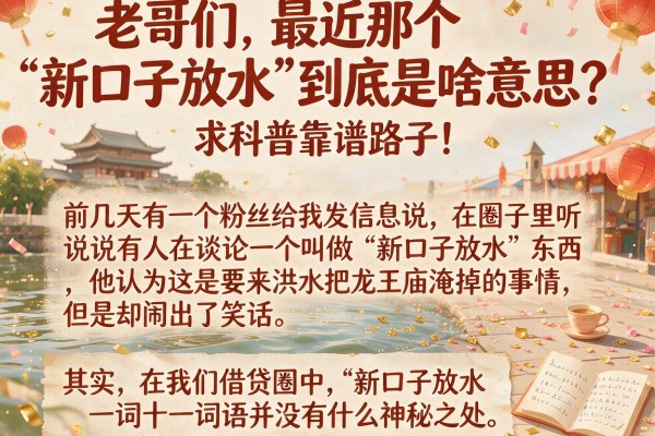 老哥们，最近那个“新口子放水”到底是啥意思？求科普靠谱路子！