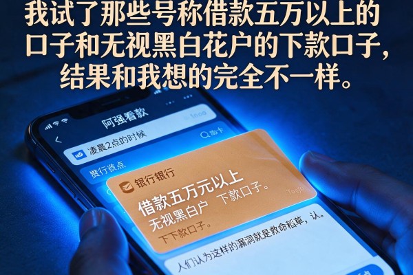 我试了那些号称借款五万以上的口子和无视黑白花户的下款口子，结果和我想的完全不一样