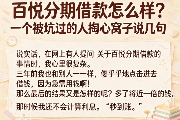 百悦分期借款怎么样？一个被坑过的人掏心窝子说几句