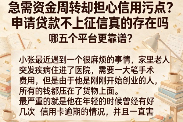 急需资金周转却担心信用污点？申请贷款不上征信真的存在吗，哪五个平台更靠谱？