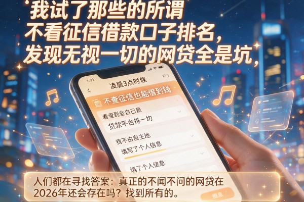 我试了那些所谓不看征信借款口子排名,发现无视一切的网贷全是坑