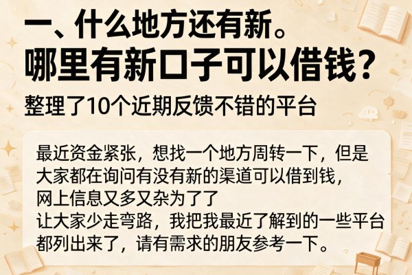 哪里有新口子可以借钱？整理了10个近期反馈不错的平台