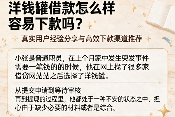 洋钱罐借款怎么样容易下款吗？真实用户经验分享与高效下款渠道推荐