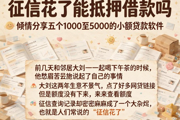 征信花了能抵押借款吗，倾情分享五个1000至5000的小额贷款软件