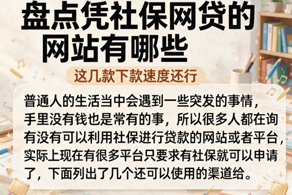 盘点凭社保网贷的网站有哪些，这几款下款速度还行