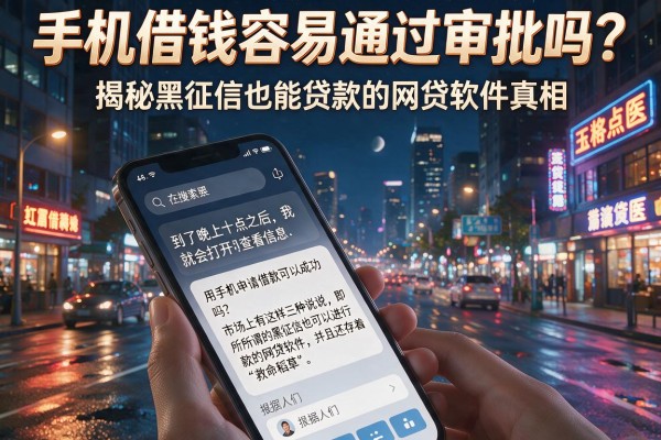 手机借钱容易通过审批吗？揭秘黑征信也能贷款的网贷软件真相