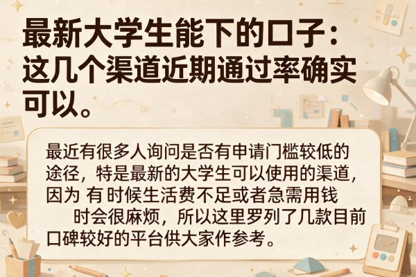 最新大学生能下的口子：这几个渠道近期通过率确实可以
