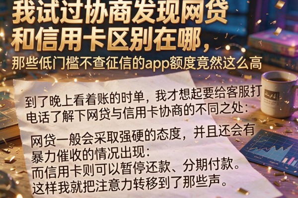 我试过协商发现网贷和信用卡区别在哪，那些低门槛不查征信的app额度竟然这么高