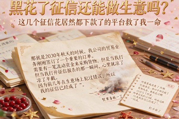 黑花了征信还能做生意吗？这几个征信花居然都下款了的平台救了我一命