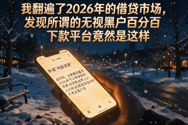 我翻遍了2026年的借贷市场，发现所谓的无视黑户百分百下款平台竟然是这样