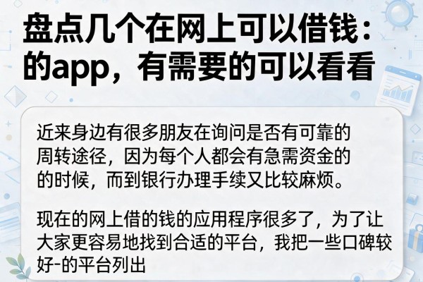 盘点几个在网上可以借钱的app，有需要的可以看看