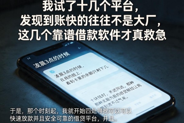 我试了十几个平台，发现到账快的往往不是大厂，这几个靠谱借款软件才真救急