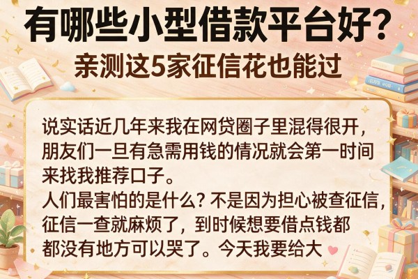 有哪些小型借款平台好？亲测这5家征信花也能过