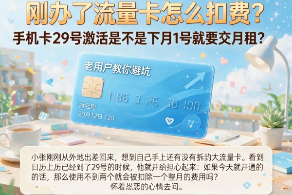 刚办的流量卡怎么扣费？手机卡29号激活是不是下月1号就要交月租？老用户教你避坑