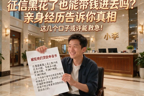 征信黑花了也能带钱进去吗？亲身经历告诉你真相，这几个口子或许能救急！