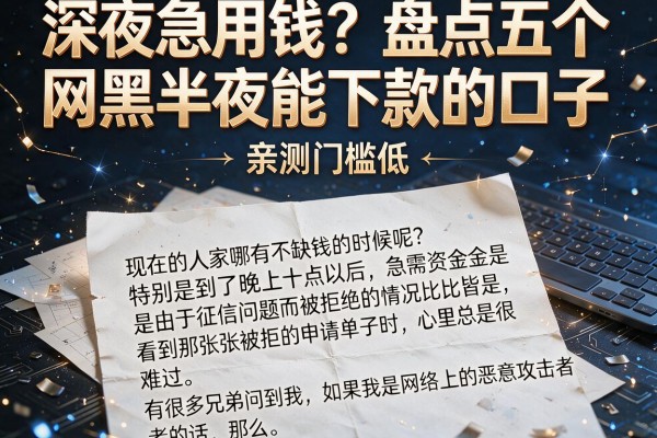 深夜急用钱？盘点五个网黑半夜能下款的口子，亲测门槛低