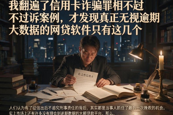 我翻遍了信用卡诈骗罪相对不起诉案例，才发现真正无视逾期大数据的网贷软件只有这几个