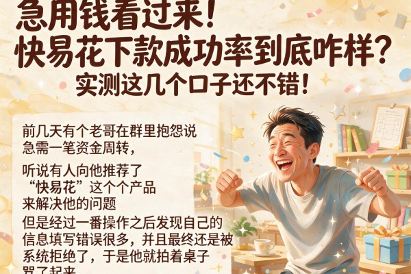 急用钱看过来!快易花下款成功率到底咋样?实测这几个口子还不错!