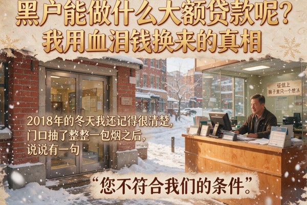 黑户能做什么大额贷款呢？我用血泪钱换来的真相
