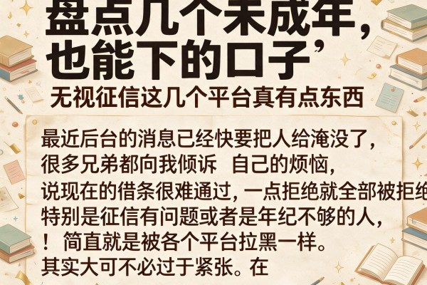 盘点几个未成年也能下的口子，无视征信这几个平台真有点东西