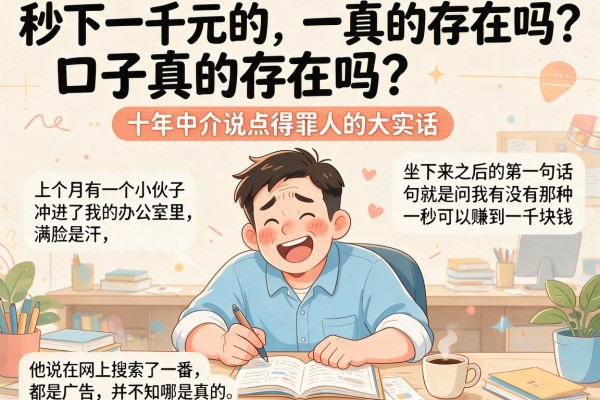 秒下一千元的口子真的存在吗？十年中介说点得罪人的大实话