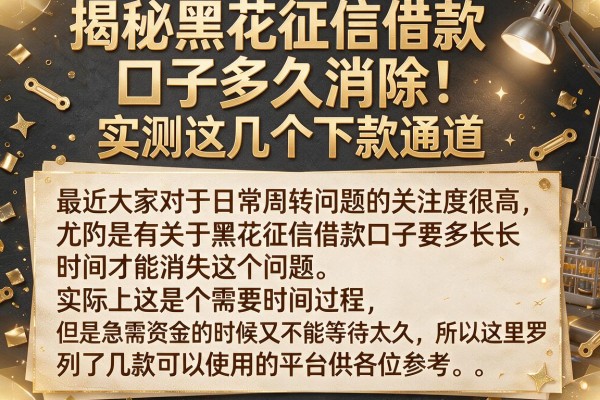 揭秘黑花征信借款口子多久消除，实测这几个下款通道