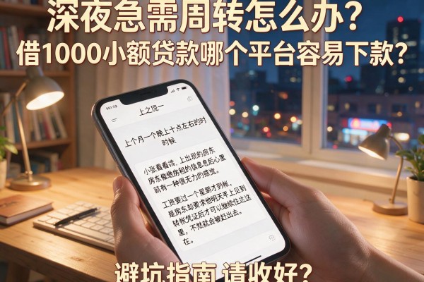 深夜急需周转怎么办？借1000小额贷款哪个平台容易下款？这篇避坑指南请收好