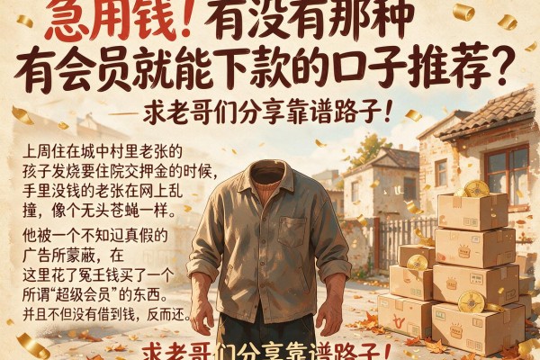急用钱！有没有那种有会员就能下款的口子推荐？求老哥们分享靠谱路子！