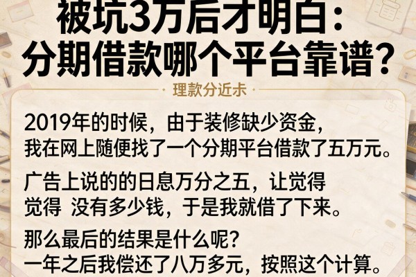 被坑3万后才明白：分期借款哪个平台靠谱？