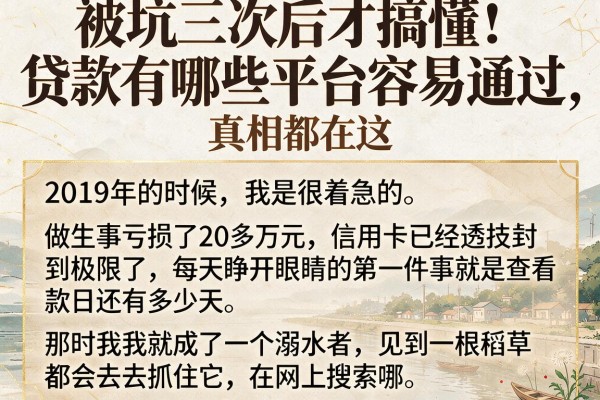 被坑三次后才搞懂：贷款有哪些平台容易通过，真相都在这