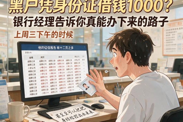 黑户凭身份证借钱1000？银行经理告诉你真能办下来的路子