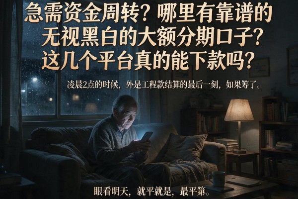 急需资金周转？哪里有靠谱的无视黑白的大额分期口子？这几个平台真的能下款吗？