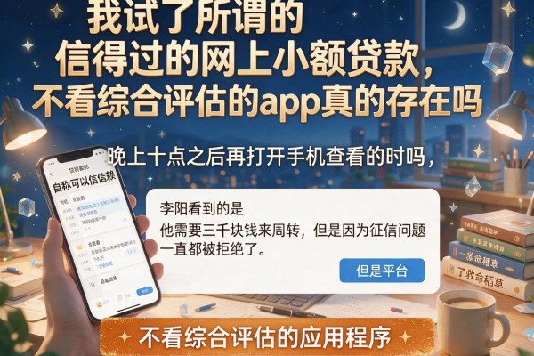 我试了所谓的信得过的网上小额贷款,不看综合评估的app真的存在吗