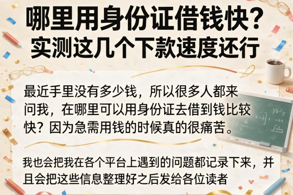 哪里用身份证借钱快？实测这几个下款速度还行