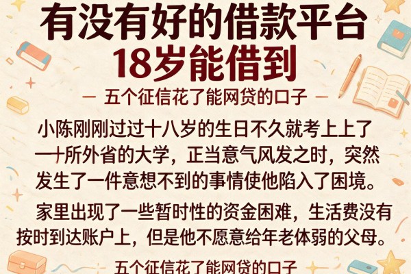 有没有好的借款平台18岁能借到，诚意推荐五个征信花了能网贷的口子