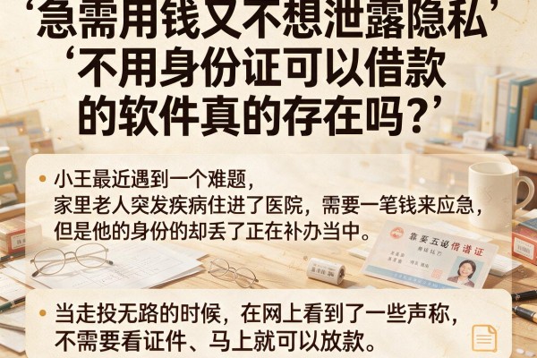 急需用钱又不想泄露隐私？不用身份证可以借款的软件真的存在吗？揭秘五大靠谱平台
