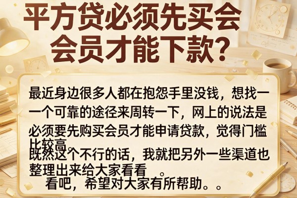 平方贷必须先买会员才能下款？这几款或许能应急