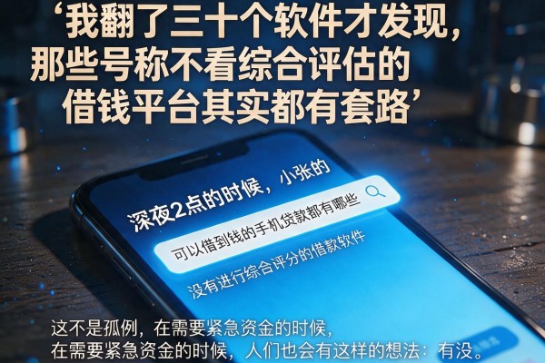 我翻了三十个软件才发现，那些号称不看综合评估的借钱平台其实都有套路