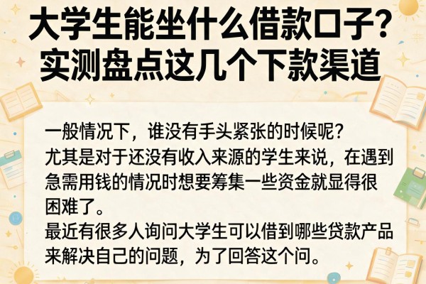 大学生能坐什么借款口子?实测盘点这几个下款渠道