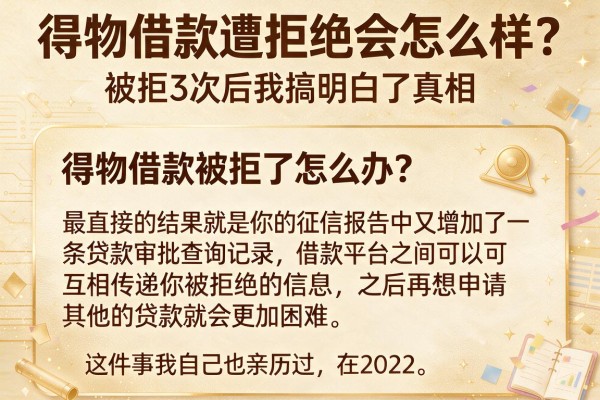 得物借款遭拒绝会怎么样？被拒3次后我搞明白了真相